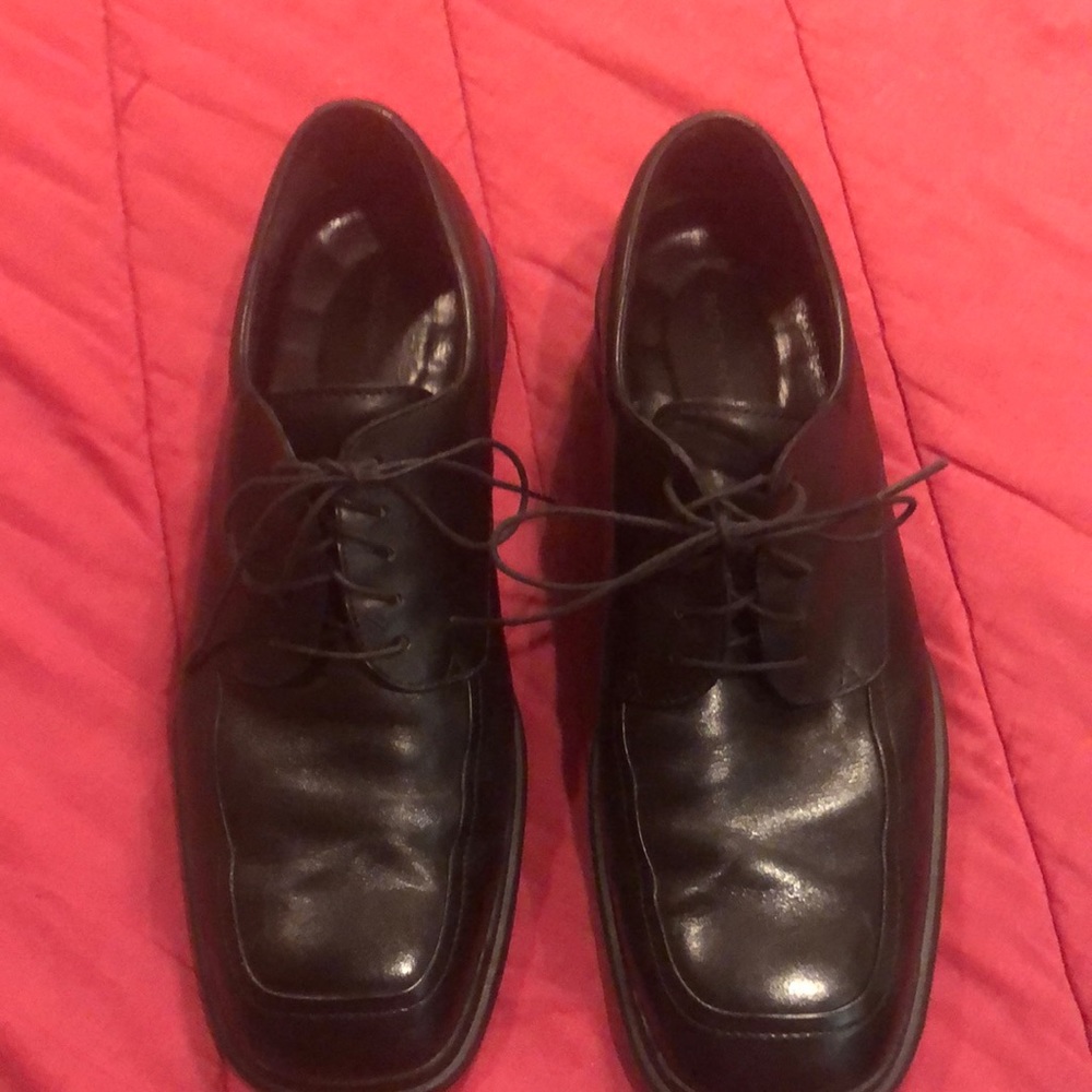 Rockport  10.5 Mens  Black Leather Lace Up Shoe